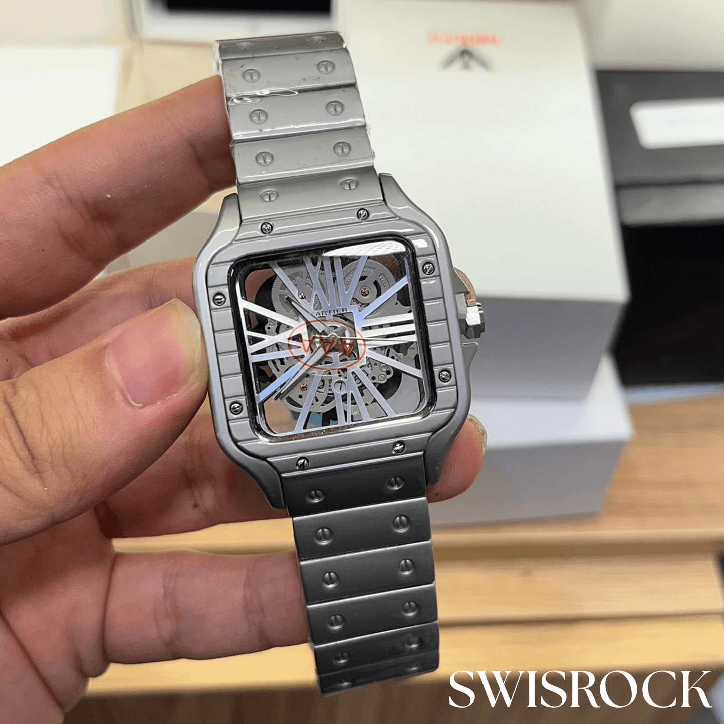 Montre Carrée Squelette