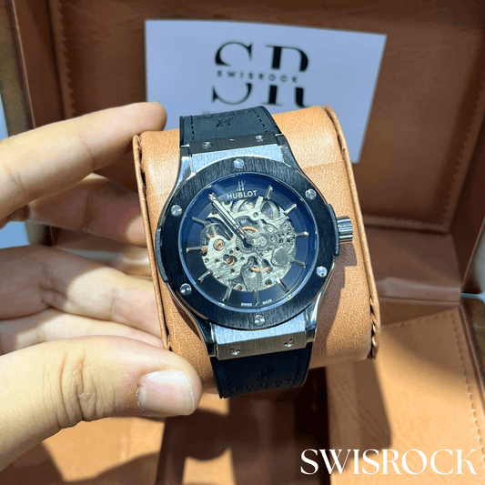 MONTRE AUTOMATIQUE SQUELETTE -CUIR