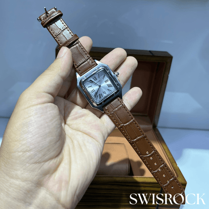 Montre Santos de Cartier en cuir