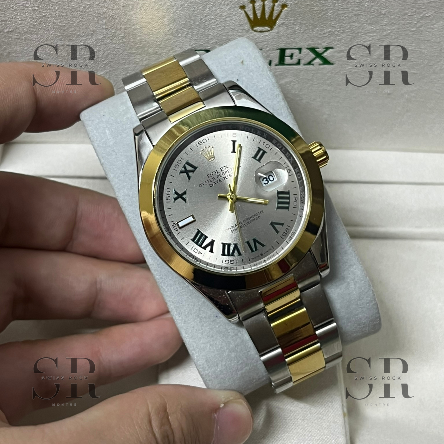 Rolex Datejust Grey Wimbledon Dial Fluted Bezel