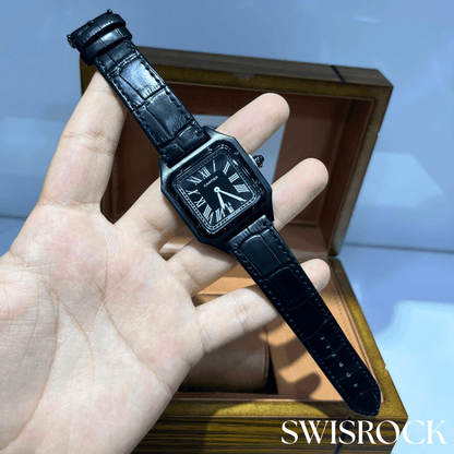 Montre Santos de Cartier en cuir