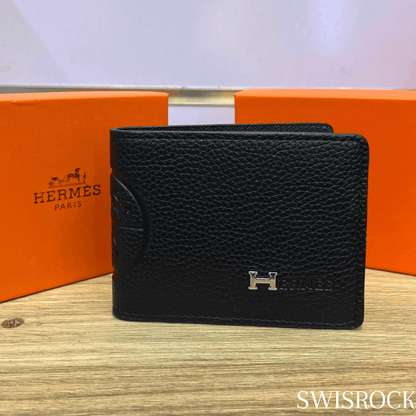 Portefeuille Cuir Texturé Noir — Swisrock
