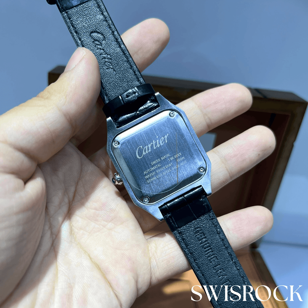 Montre Santos de Cartier en cuir