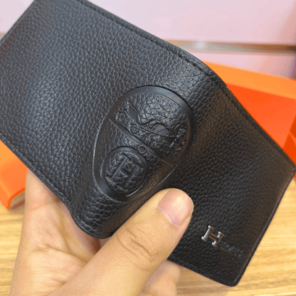 Portefeuille Cuir Texturé Noir — Swisrock