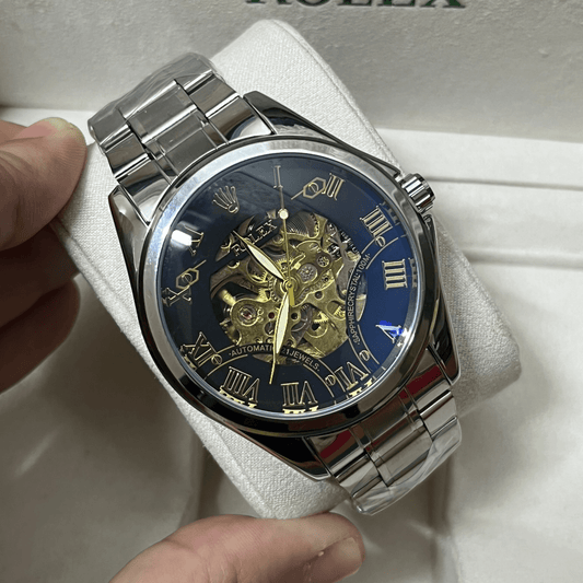 Montre avec mouvement Automatique et mécanique en acier inoxydable